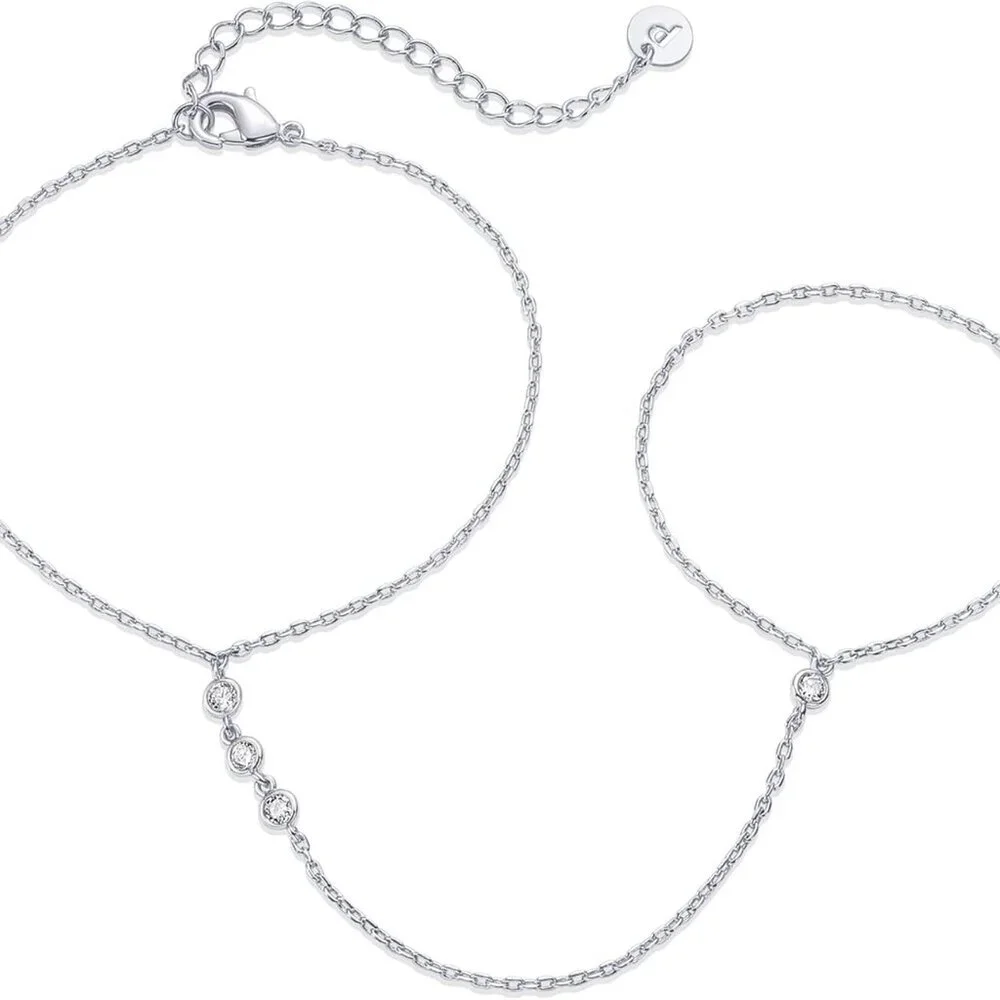 14K Gold Plated Freshwater Pearl Gold Hand Chain Bracelet for Women - Trendy Rin
